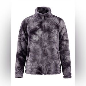 The North Face Womens Sherpa Purple White Tie Dye Zipper Jacket small
